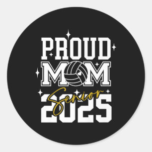 Senior 2025 Volleyball Mama High School Abschluss Runder Aufkleber