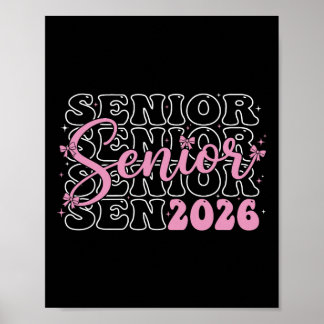 Senior 2026 Abschlussklasse 2026 Rosa Coquette-Sch Poster