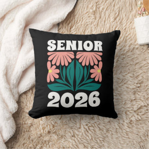 Senior 2026 Custom Retro Groovy Blume Abschluss Kissen