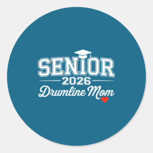 Senior 2026 Drumline-Mutter stolz Runder Aufkleber
