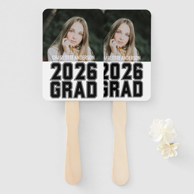 Senior 2026 Grad Photo Fächer (Vorne und Hinten)