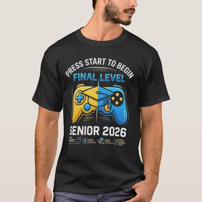 Senior 2026 Graduation-  Gamer Grad 2026  T-Shirt (Vorderseite)