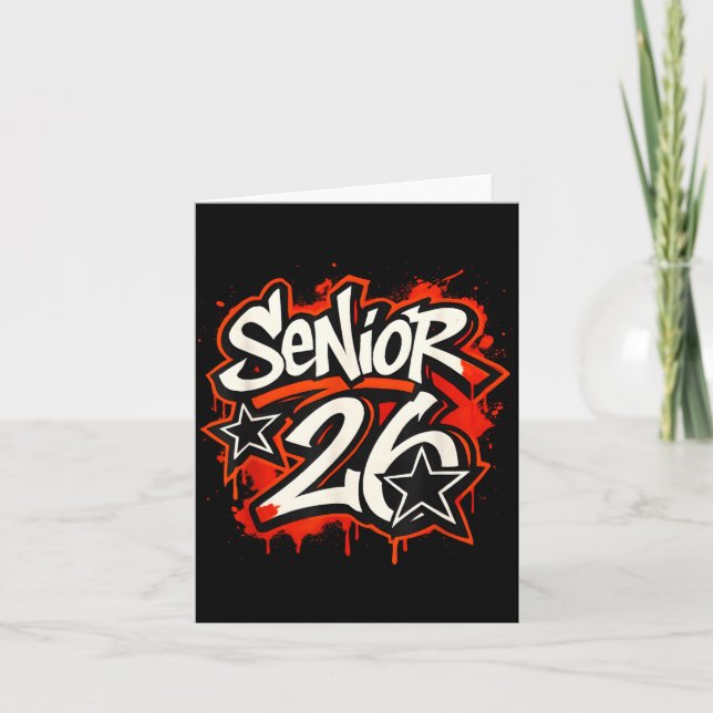 Senior 2026 Graffiti Drip Style Graduation Graphic Karte (Vorderseite)