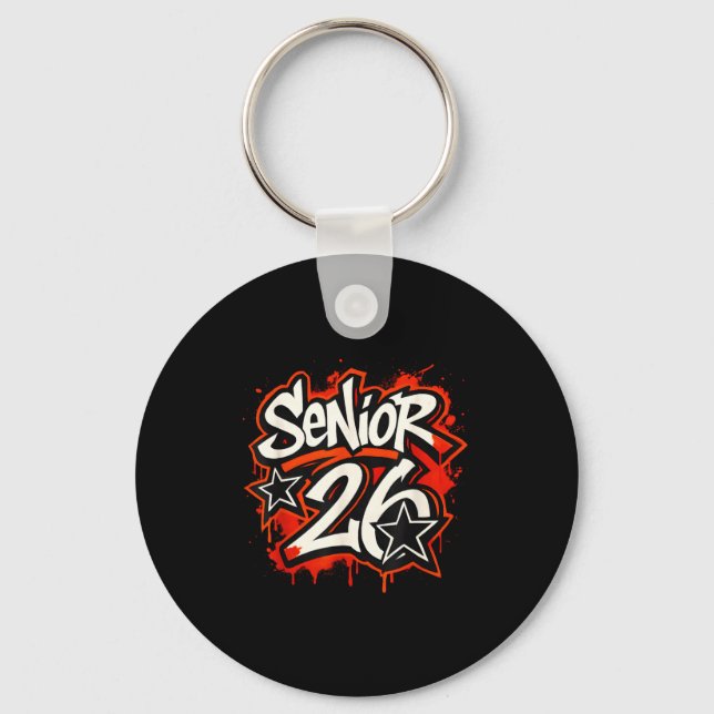 Senior 2026 Graffiti Drip Style Graduation Graphic Schlüsselanhänger (Vorderseite)