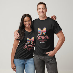 Senior 2026 Niedlich Rainbow Bow Abschluss Coquett T-Shirt