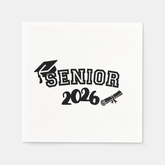Senior 2026 Papiertaschentuch Serviette (Vorderseite)