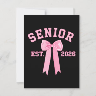 Senior 2026 Pink Bow Postkarte