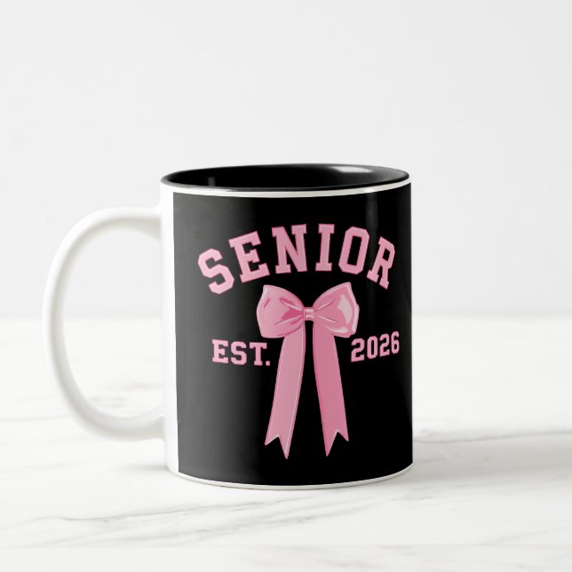Senior 2026 Pink Bow Zweifarbige Tasse (Links)