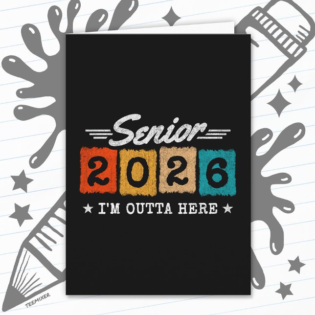 Senior 2026 Retro Graduation Quote Multicolor Karte (Von Creator hochgeladen)
