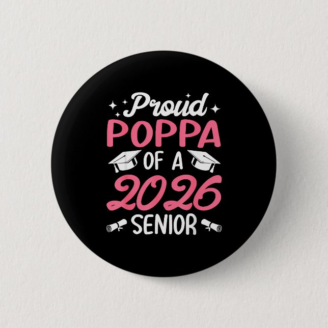 Senior 2026 stolzer Papa eines Senior-Absolventen  Button (Vorderseite)