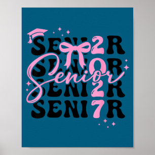 Senior 2027 Abschlussklasse 2027 Kokette rosa Schl Poster