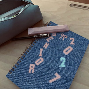 Senior 2027 Denim-Patch-Spiral-Notizbuch für die S Notizbuch