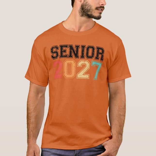 Senior 2027 Retro Vintage boy T-Shirt (Vorderseite)