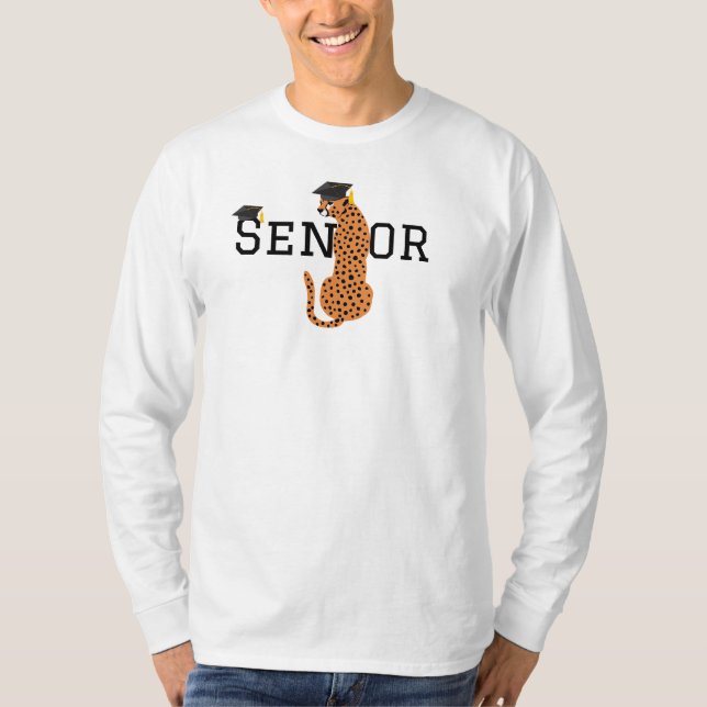 Senior Abschluss Leopard Sweatshirt T-Shirt (Vorderseite)