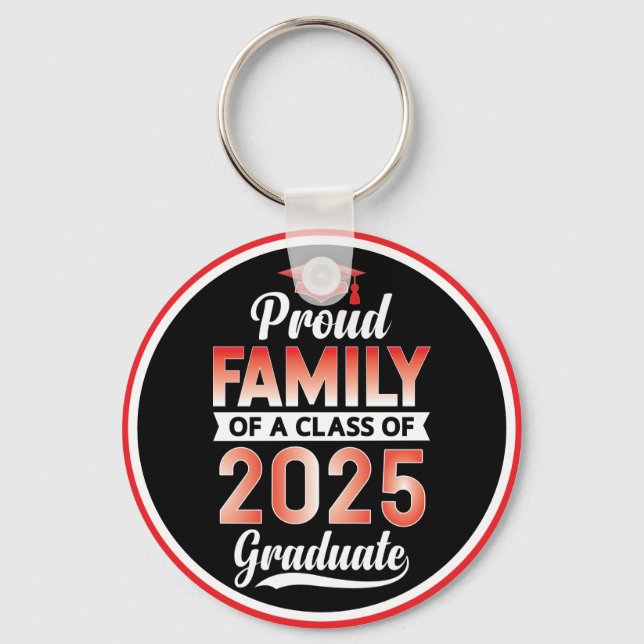 Senior Abschluss Proud Family of a 2025 Graduate Schlüsselanhänger (Rückseite)