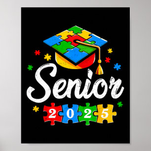 Senior Autism Graduate 2025 Autism Abschluss Seni Poster