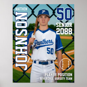 Senior Baseball Team Benutzerdefinierte Foto Sport Poster