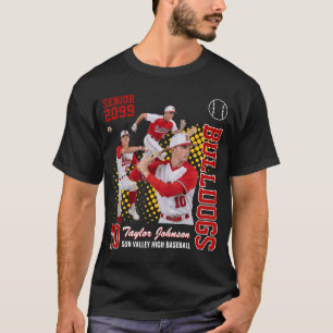 Senior Baseballspieler benutzerdefinierte Fotocoll T-Shirt
