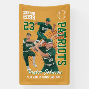 Senior Baseballspieler individuelles Foto grüne Sp Banner