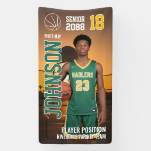 Senior-Basketball-Designvorlage Foto Sport Banner