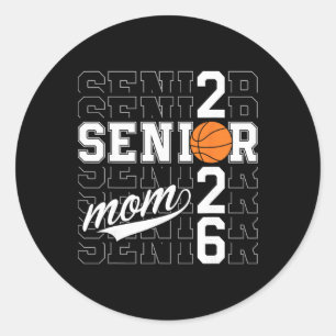 Senior Basketball-Mama Abiturklasse 2026 Lustiger Runder Aufkleber
