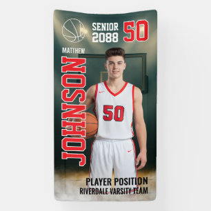 Senior-Basketballmannschaftsspieler-Sportfoto Banner