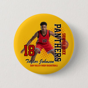 Senior Basketballspieler Benutzerdefiniertes Foto Button