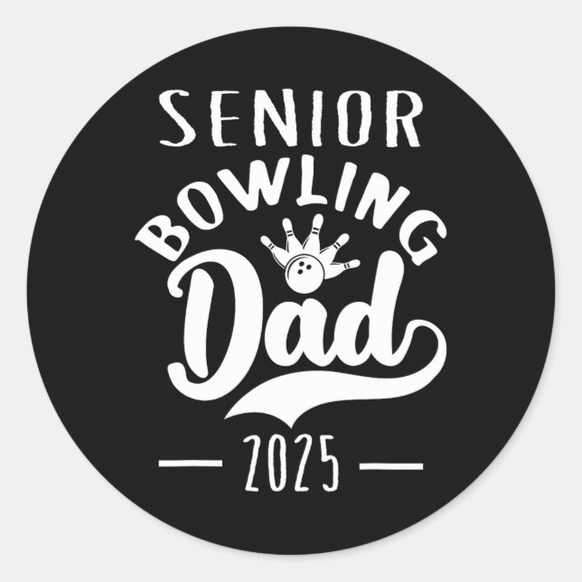 Senior Bowling Vater 2025 Senior Vater Cl von 2025 Runder Aufkleber (Vorderseite)