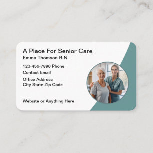 Senior Care Medizinische Krankenschwester Geschäft Visitenkarte
