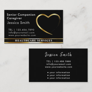 Senior Caregier Golden Heart Design Visitenkarte