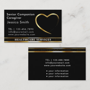 Senior Caregier Golden Heart Design Visitenkarte