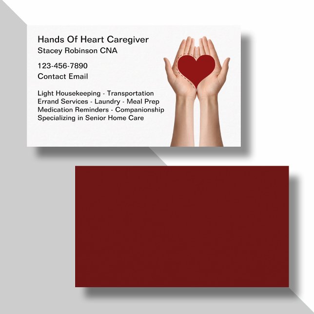 Senior Caregiver Zuhause Health Heart Visitenkarte (Von Creator hochgeladen)