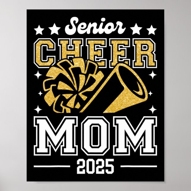 Senior Cheer Mama 2025 Abschluss Support Cheerlead Poster (Vorne)