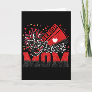 Senior-Cheer-Mom 2026 Rot und Schwarz Cheer Mom Ch Karte