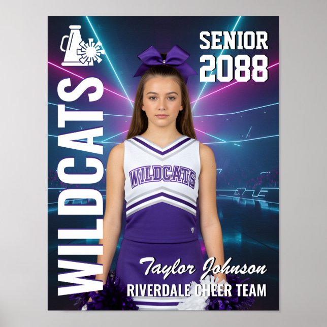 Senior Cheer Team Custom Cheerleader Photo Sports Poster (Vorne)