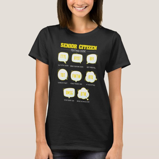 Senior Citizen Sims Code Ältere Alte T-Shirt (Vorderseite)