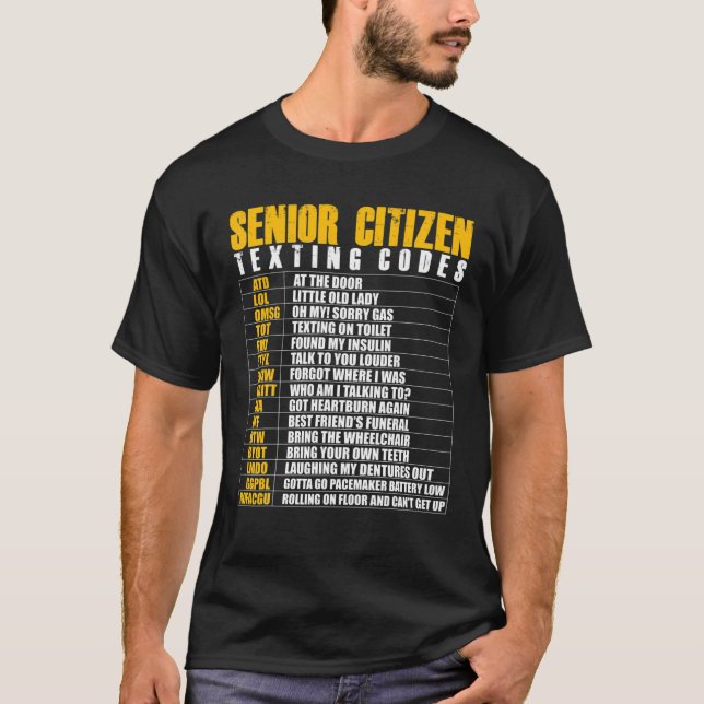 Senior Citizen Sims Code Funny Ältere Gag Geschenk T-Shirt (Vorderseite)