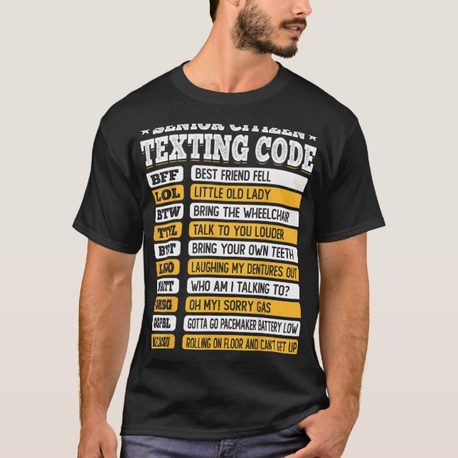 Senior Citizen Sims Code Funny Old People Gift T-Shirt (Vorderseite)