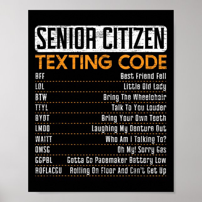 Senior Citizen Simst Code für einen Großvater oder Poster (Vorne)