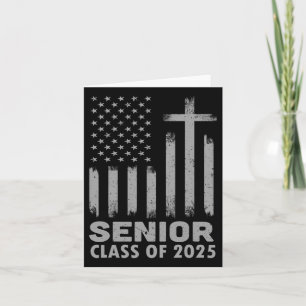 Senior CL of 2025 US-amerikanische Flagge Cross Ch Karte