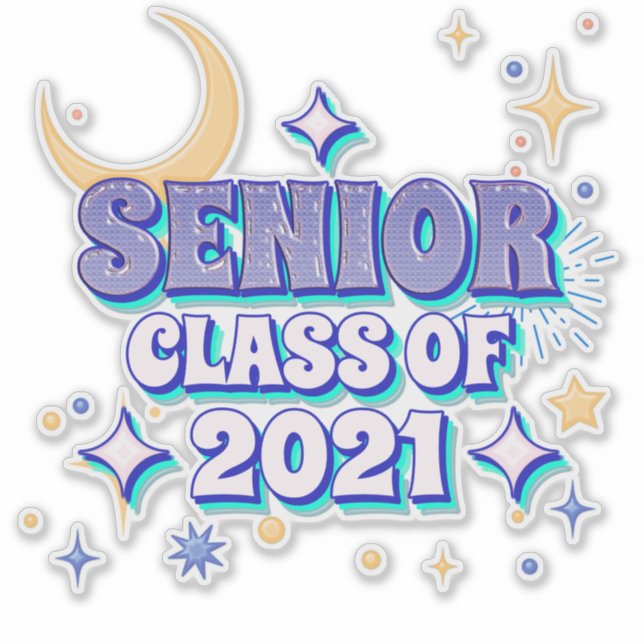 Senior Class 2021 Abschluss Graduate Aufkleber (Vorderseite)