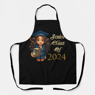 Senior Class of 2024 Black Girl Abschluss African Schürze