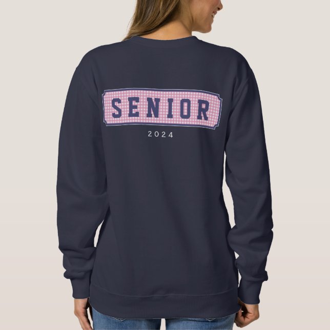 Senior Class of 2024 Gingham Abschluss Sweatshirt (Rückseite)