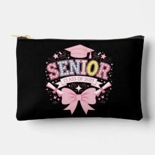 Senior Class of 2025 Abschluss Pink Coquette Bow Zubehörtasche