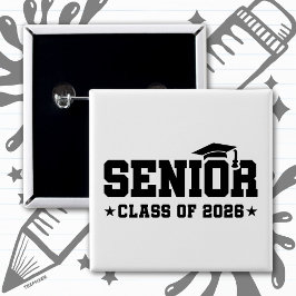 Senior Class of 2026 Bold Graduation Typography Button