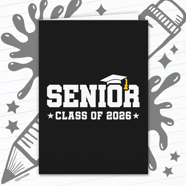 Senior Class of 2026 Bold Graduation Typography Karte (Von Creator hochgeladen)