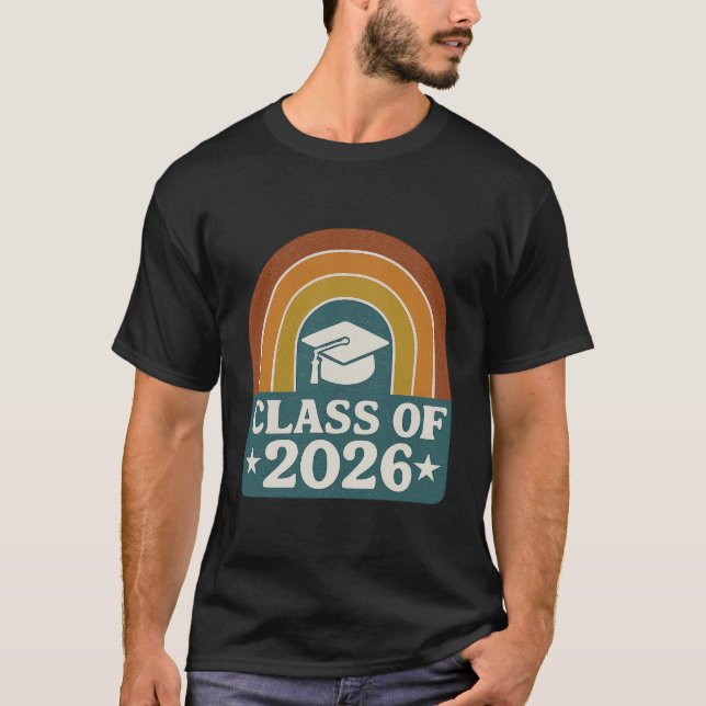 "Senior Class of 2026" Retro-Abschluss T-Shirt (Vorderseite)