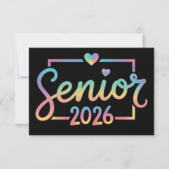 Senior Class Of 2026 Tie Dye Graduation 26 Grad Ankündigung (Vorderseite)