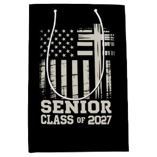 Senior Class Of 2027 USA Flag Cross Christian Grad Mittlere Geschenktüte