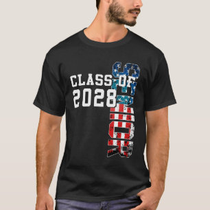 Senior Class of 2028 American Flag US Abschluss T-Shirt
